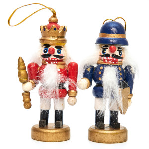 Набір ялинкових іграшок - дерев'яні солдатики, 6 шт, 20x8 см, різнокольоровий, дерево ( 060351)