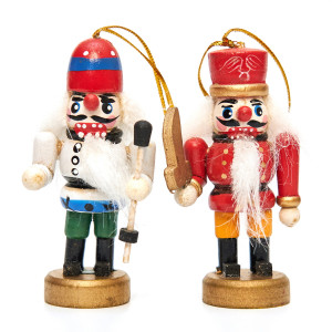 Набір ялинкових іграшок - дерев'яні солдатики, 6 шт, 20x8 см, різнокольоровий, дерево ( 060351)