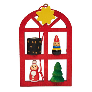 Набір ялинкових іграшок - дерев'яні фігурки, 6 шт, 19x17 см, різнокольоровий, дерево (060436)