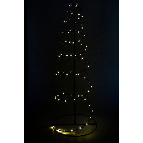 Світлодіодна декорація - Ялинка, 60x22x22 см, 80л, чорний, теплий білий, метал, IP44 (141042)
