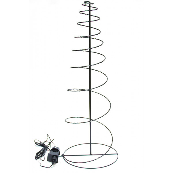 Світлодіодна декорація - Ялинка, 60x22x22 см, 80л, чорний, теплий білий, метал, IP44 (141042)