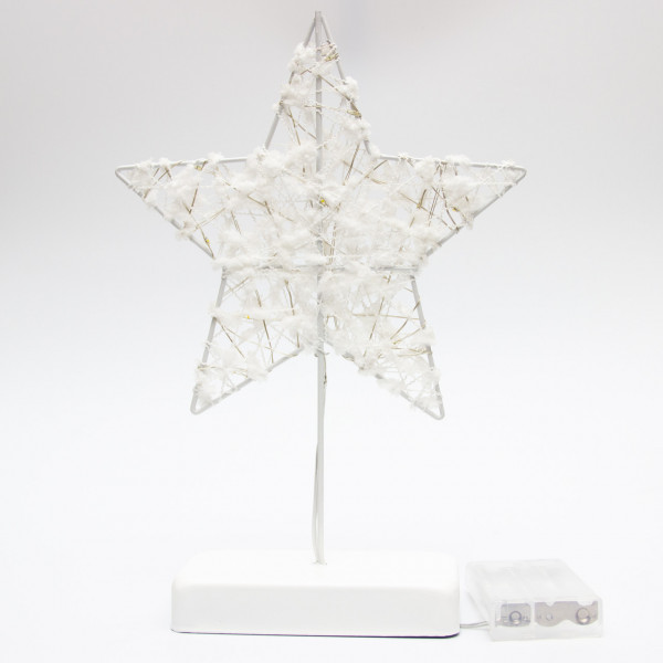 Світлодіодна декорація - Зірка на підставці, 19,8x6x29 см, 20л, білий, теплий білий, IP20 (141080)