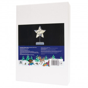 Світлодіодна декорація - Зірка на підставці, 19,8x6x29 см, 20л, білий, теплий білий, IP20 (141080)