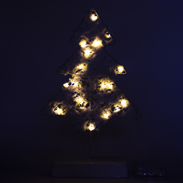 Світлодіодна декорація - Ялинка на підставці, 17,7x6x30 см, 20л, білий, теплий білий, IP20 (141097)