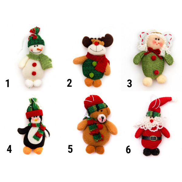 М'яка новорічна фігурка Санта (Дід Мороз), 8,5 см, червоний, текстиль (180110-6)