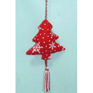 Ялинкова іграшка м'яка - Ялинка, 10 см, червоний, текстиль (180561-1)