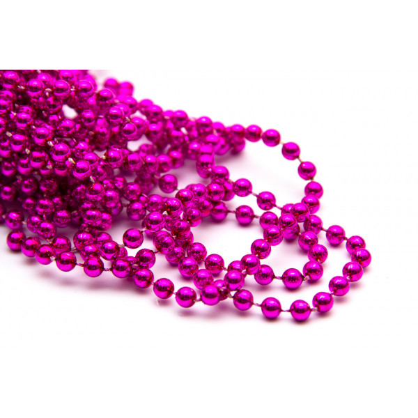 Намисто на ялинку, пластик 5 мм/6 м, фіолетовий (250058)