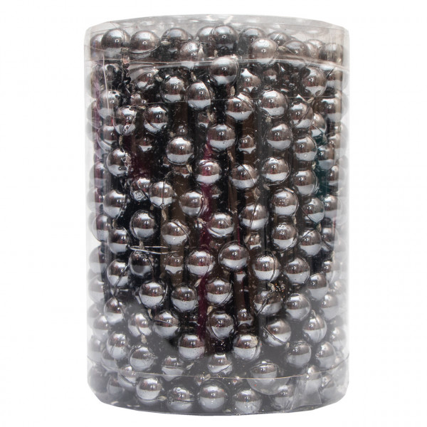 Намисто на ялинку, 10мм/8м, сірий, пластик (250423)