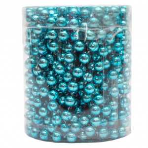 Намисто на ялинку, пластик 6 мм/6 м, бірюзовий, пластик (250546)