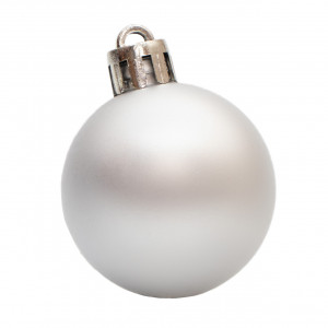 Набір ялинкових іграшок - кулі, 16 шт, D4 см, сріблястий, матовий, пластик (250836)