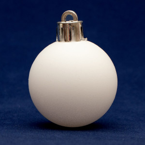 Набір ялинкових іграшок - кулі, 16 шт, D4 см, білий, матовий, пластик (250942)