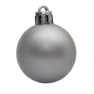 Набір ялинкових іграшок - кулі, 16 шт, D4 см, сірий, матовий, пластик (250973)
