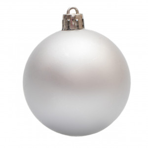 Набір ялинкових іграшок - кулі, 12 шт, D6 см, сріблястий, матовий, пластик (251062)
