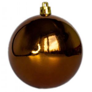 Набір ялинкових іграшок - кулі, 3 шт, D8 см, глянець, шоколадний, пластик (251345)