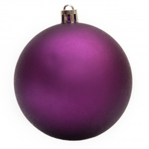 Набір ялинкових іграшок - кулі, 3 шт, D8 см, матовий, фіолетовий, пластик (251468)