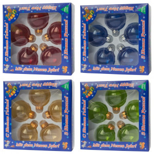 Набір ялинкових іграшок - кулі, 5 шт, D5 см, зелений, скло (390595-4)