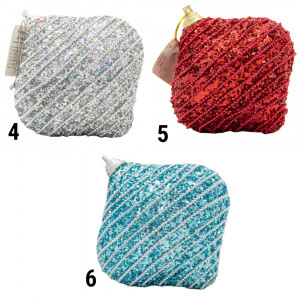 Ялинкова іграшка у формі цибулини, 9 см, червоний, пінопласт, пластик (661459-5)