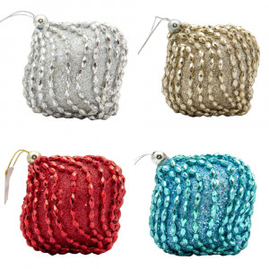 Ялинкова іграшка у формі цибулини, 9 см, червоний, пінопласт, пластик (661473-7)