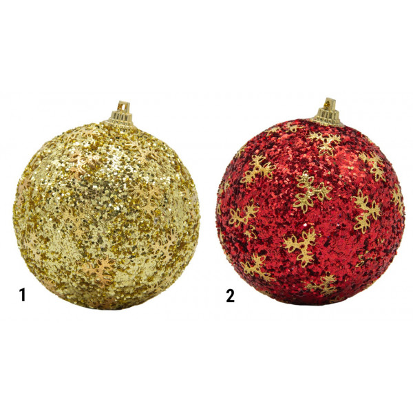 Ялинкова іграшка - куля, D 8,5 см, золотиста, пінопласт, пластик (661480-1)