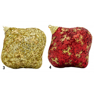 Ялинкова іграшка у формі цибулини, 9 см, золотистий, пінопласт, пластик (661480-3)