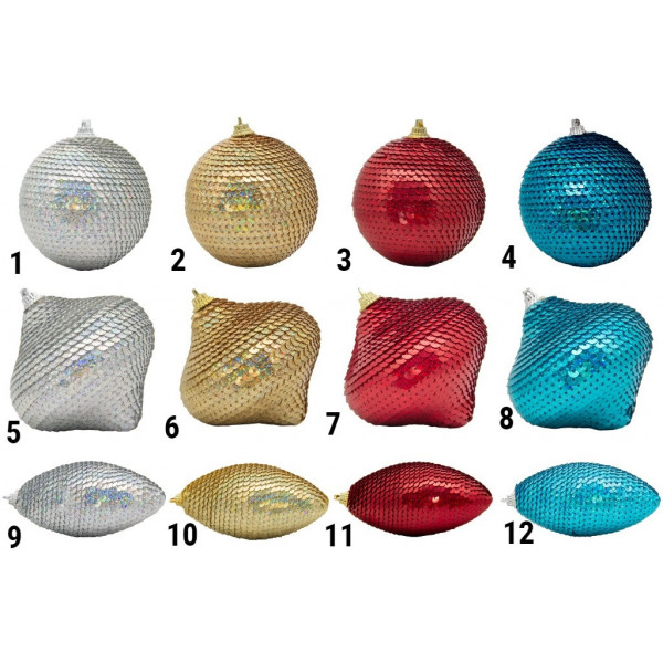 Ялинкова іграшка у формі оливи, 12 см, блакитний, пінопласт, пластик (661497-12)