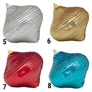 Ялинкова іграшка у формі цибулини, 9 см, золотистий, пінопласт, пластик (661497-6)