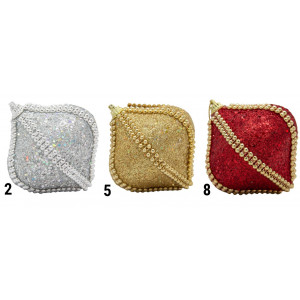 Ялинкова іграшка у формі цибулини, 9 см, золотистий, пінопласт, пластик (661503-5)