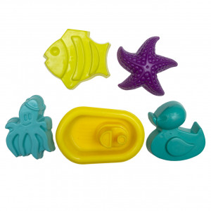 Пісочний набір - пасочки та лопатка, 6 шт, сітка, жовтий, пластик (DBS11026-1)