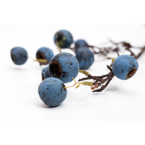 Штучна гілочка з блакитними ягодами, 68 см, полімерний матеріал (130573)
