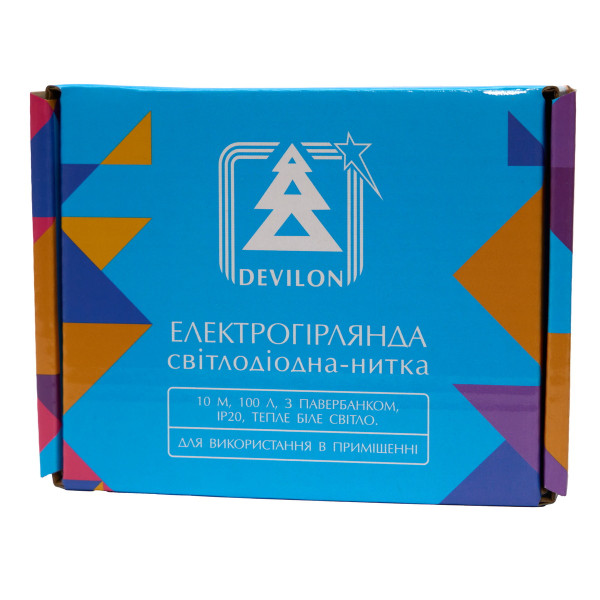 Світлодіодна гірлянда-нитка з павер банком, 10 м, 100 л, теплий білий, IP20 , Роса (720568)