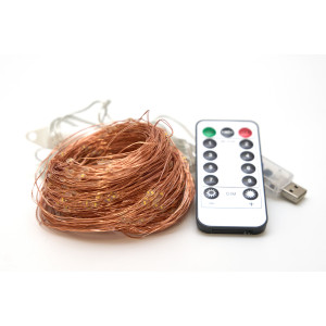 Світлодіодна гірлянда Кінський хвіст, Роса (Каскад) з USB роз'ємом, 3,5 м, 700 л, теплий білий, IP20, Роса (721336)