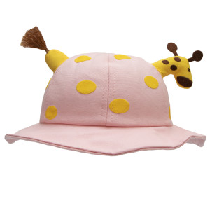 Панама дитяча з жирафом, рожева, 46-50 см, 3-6 років, бавовна (517755)
