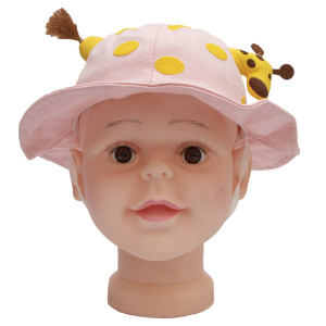 Панама дитяча з жирафом, рожева, 46-50 см, 3-6 років, бавовна (517755)