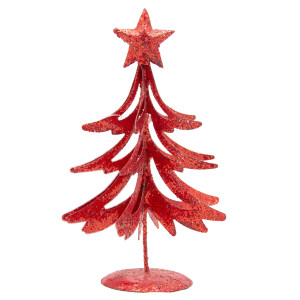 Настільна ялинка, 15 см, червоний, дріт (000715-3)