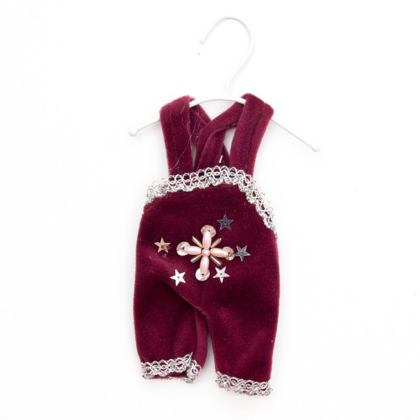 Ялинкова іграшка м'яка - Штани, 8 см, червоний, текстиль (430161-1)