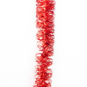 Новорічна прикраса - мішура, 300x2 см, ПВХ, червона (ГВС-20/3-3)