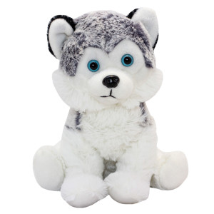 М'яка іграшка - хаскі, 25 см, білий, штучне хутро (164656/3)