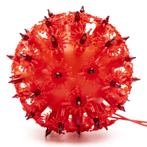 Світлова декорація - куля що світиться, 12 см, 50л, червона, IP44 (050437)