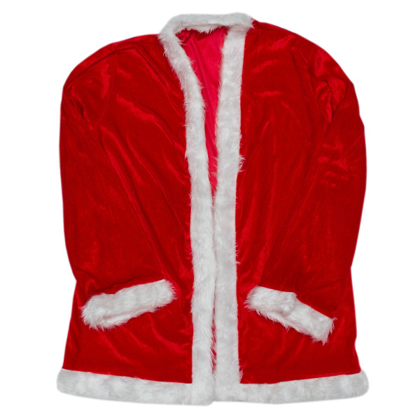 Карнавальний костюм  Санта Клаус (Дід Мороз)  для дорослого 180см, вельвет, червоний з білим (462414)