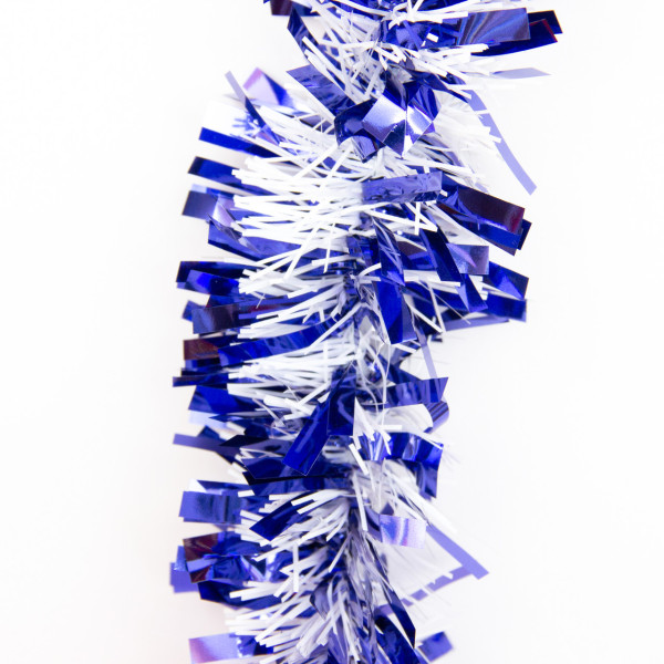 Новорічна прикраса - мішура, 200x7 см, ПВХ, синьо-біла (ГН-50/70/2-7)