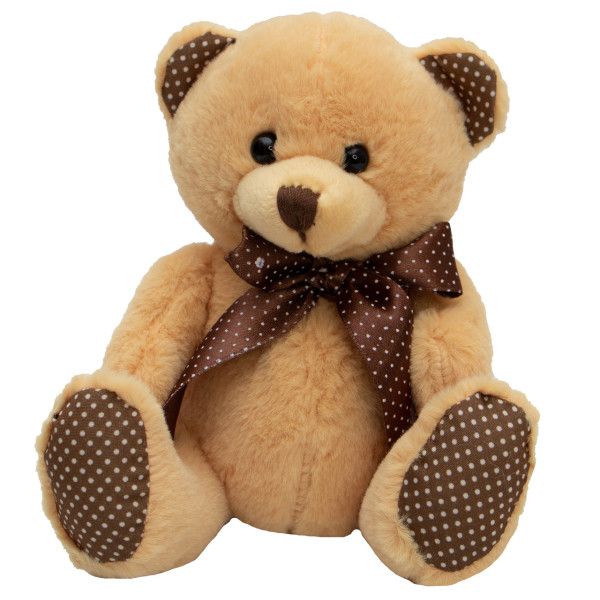 М'яка іграшка - ведмідь, 15 см, світло-коричневий, плюш (395759)