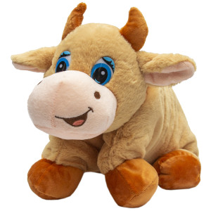 М'яка іграшка - подушка бик, 45 см, бежевий, плюш (394769)