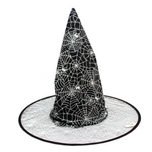 Карнавальний ковпак відьми, 60 см, пластик, поліестер, чорний (462674)