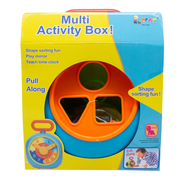 Розвиваючий та повчальний ігровий набір - годинник DEVIK Baby, 18x20x12 см, блакитний, пластик (5001)