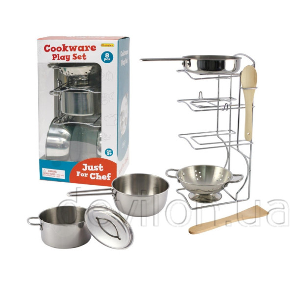 Набір ігрового посуду - кухонний, 8 шт, 18,4x14,5x33,4 см, нержавіюча сталь (CH21038)