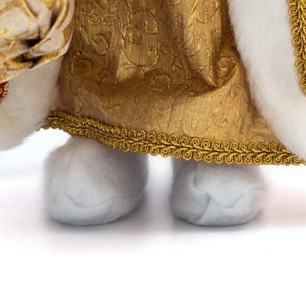 Новорічна сувенірна фігурка Санта (Дід Мороз) в червоній шубі, 40 см, пластик, текстиль (600670)