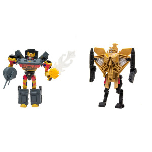 Набір армійських роботів трансформерів зі світловим мечем, золотисто-чорний (3929-2)
