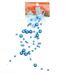 Новорічна прикраса - підвіска гроно, 20 см, синій, пластик (001279-4)