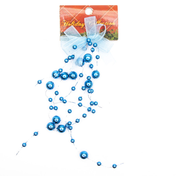 Новорічна прикраса - підвіска гроно, 20 см, синій, пластик (001279-4)