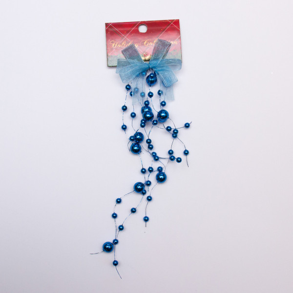 Новорічна прикраса - підвіска гроно, 20 см, синій, пластик (001279-4)